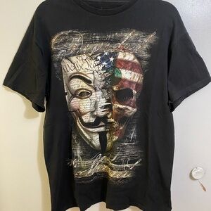 GDA Get Down Art Divided We The People Black Graphic T-Shirt Size L